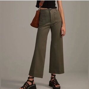 Anthropologie Colette  Olive Green Wide-Leg Pants